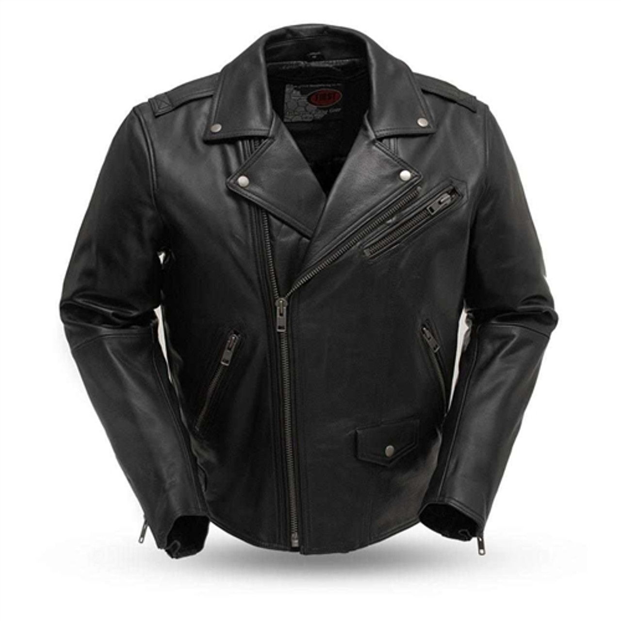 ◆2000Archives◆ Washed leather rider jacket 0723FWJK04BK Cafe Racer Style Italian Leather Jacket - Like-new Vintage