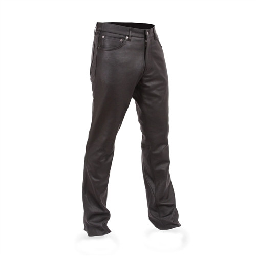 Men's Black Leather Motorcycle Pants | Jean Style | Leather Bound NJ