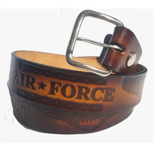 U.S. Air Force Embossed Leather Belt | Leather Bound NJ – USA Made