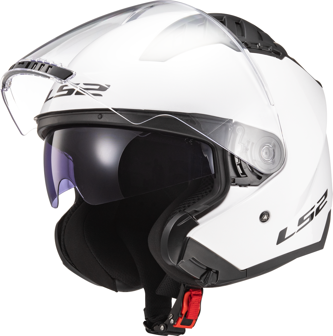 LS2 White Copter Motorcycle Helmet | 3/4 Open Face