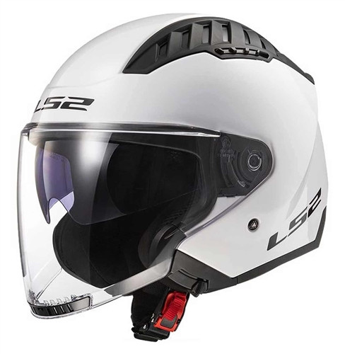 LS2 White Copter Helmet - Open Face, DOT Approved Motorcycle