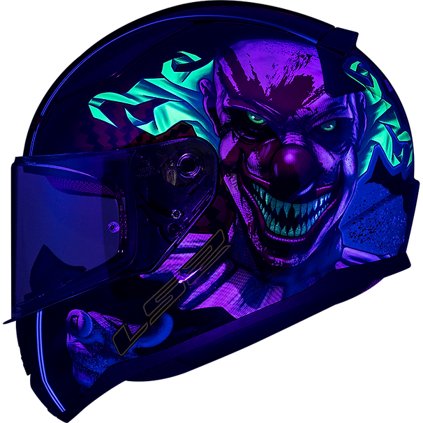 LS2 FF353 Rapid Happy Dreams Full Face Adult Motorcycle Helmet Scary Clown Blue Visor Medium FF353