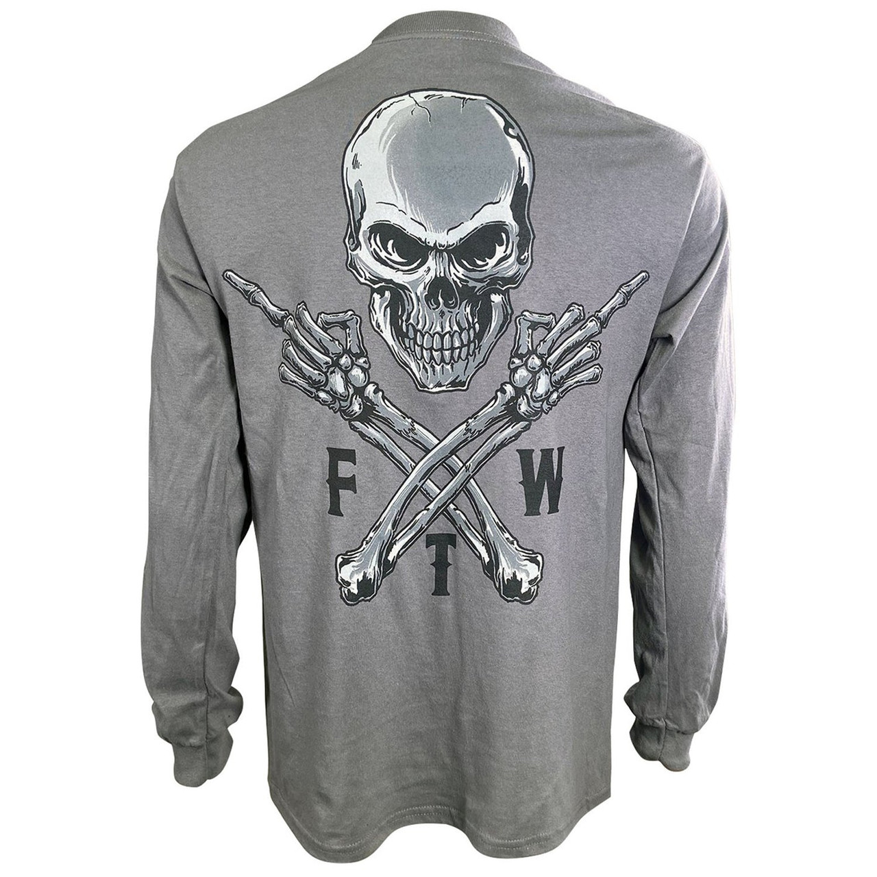 FTW Skull Men's Long Sleeve Biker Shirt - Lethal Threat | Leather