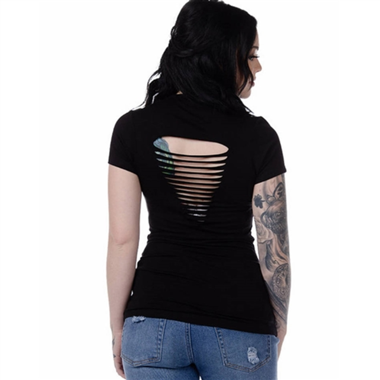 Route 66 Bedazzled Ladies Biker Shirt - Clearance Sale