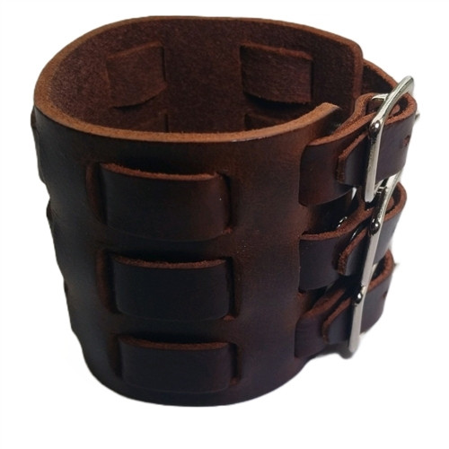 70's Brown Leather Wide Watch Bands *USA Made* Triple Strap