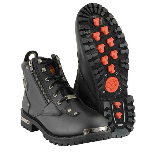 Men's Double Zip Lace-Up Motorcycle Boots | Milwaukee Leather