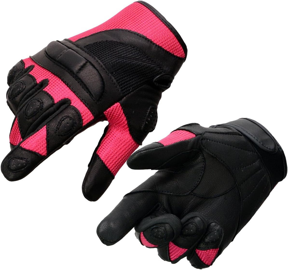 Milwaukee - Guanto da guida in pelle da donna, con gel Pam e borchie