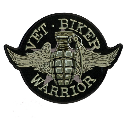 DUTY HONOR COUNTRY WHITE MILITARY VET Embroidered Motorcycle Biker V