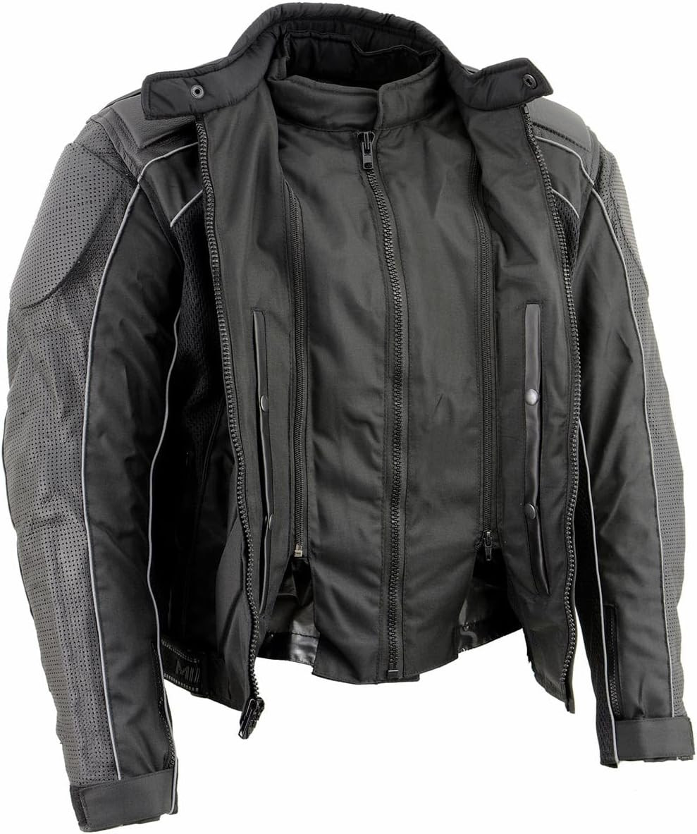 Mesh Leather Armored Motorcycle Jacket | Milwaukee | Leather Bound NJ