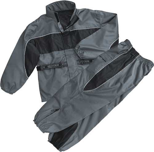 Motorcycle Rain Gear Suit for Men & Women - Gray & Black by