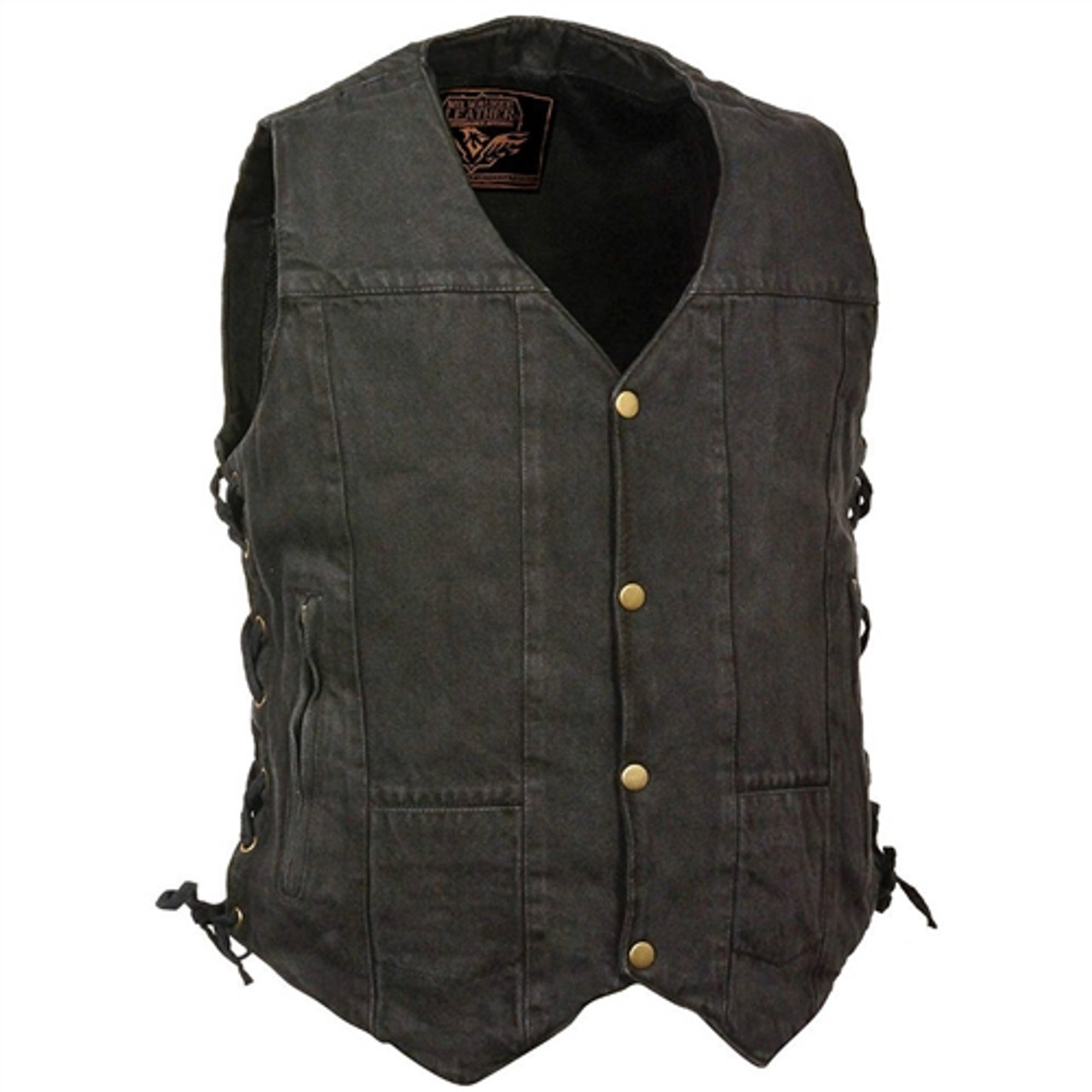 Men's Concealed Carry Black Denim Motorcycle Club & Biker Vest - free  shipping | eBay