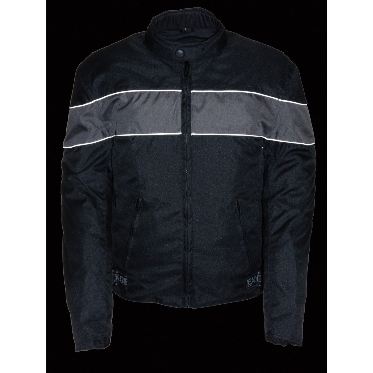 Nylon Men's Motorcycle Jacket with Gray Stripe by Milwaukee