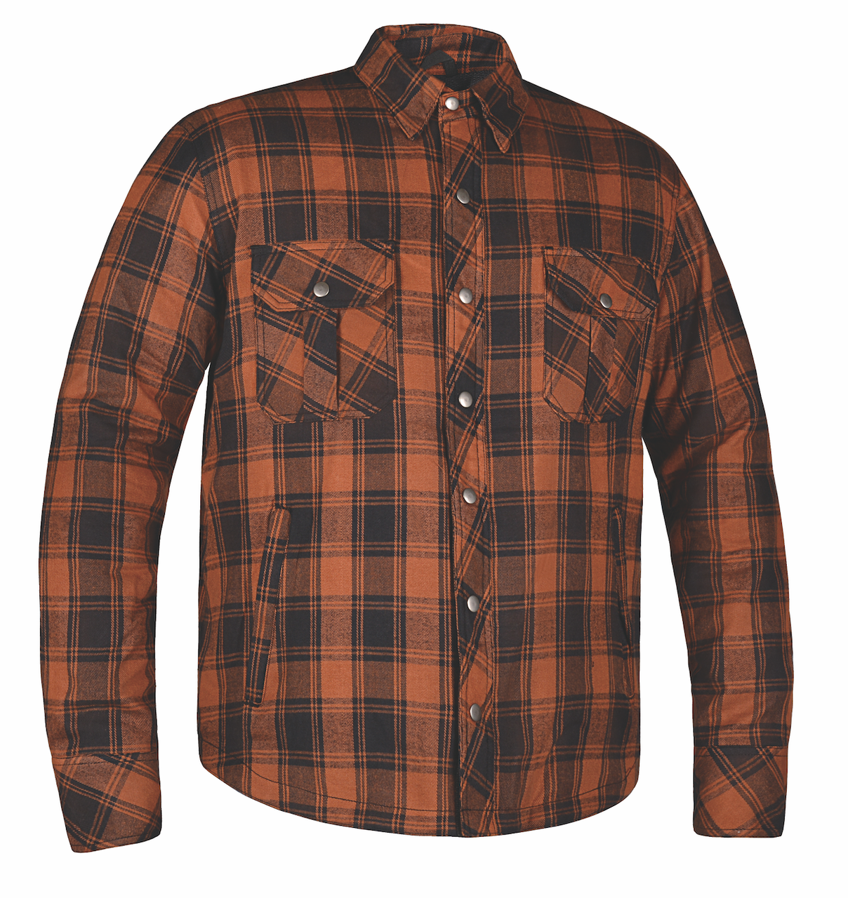 Brown Black Flannel Motorcycle Armored Shirt – Kevlar Reinforced 