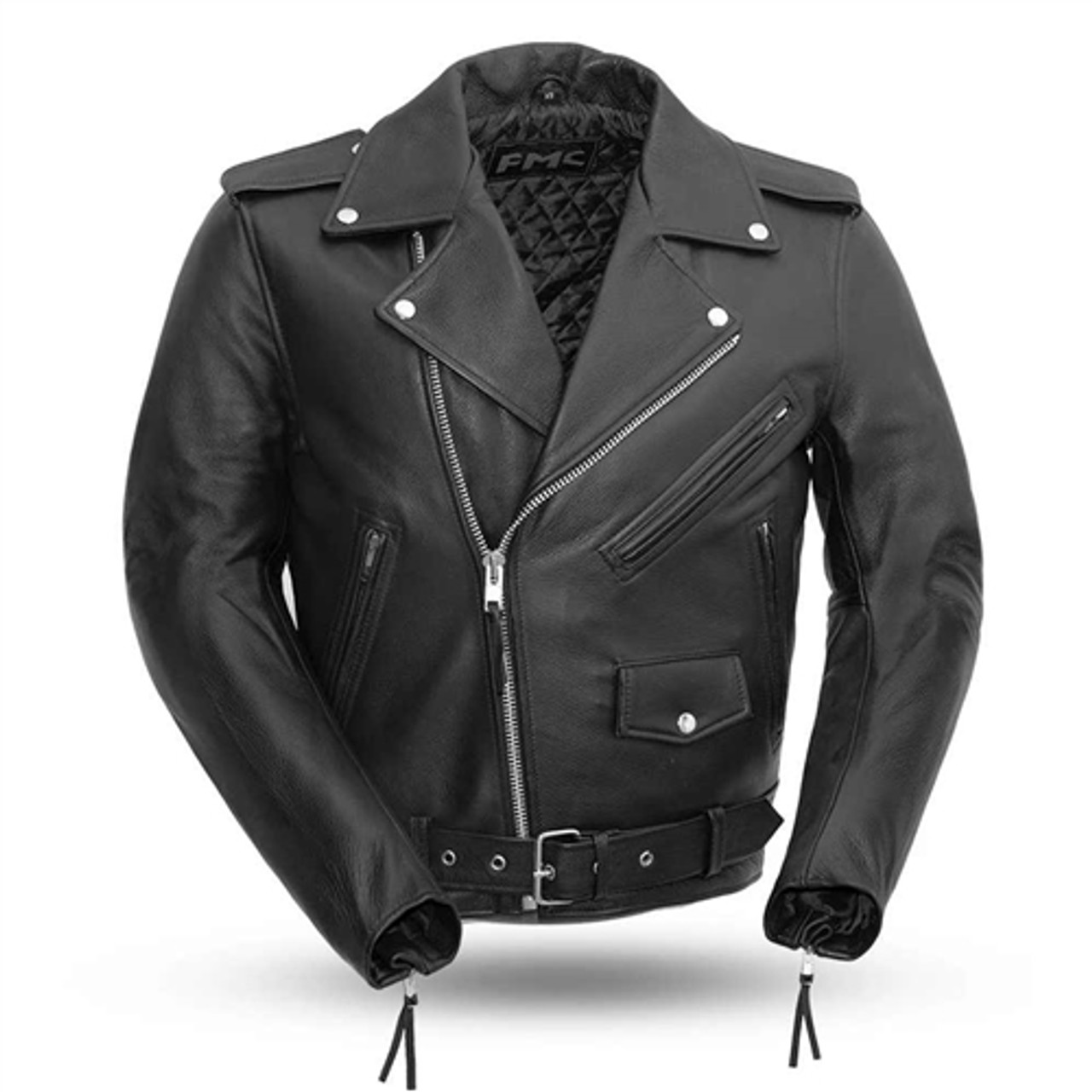 Men's Classic Leather Motorcycle Jackets - First Manufacturing