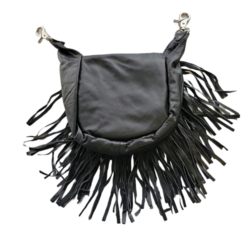 Biker Beaded Fringe Leather Hip Clip Pouch – Hands-Free  display picture 2
