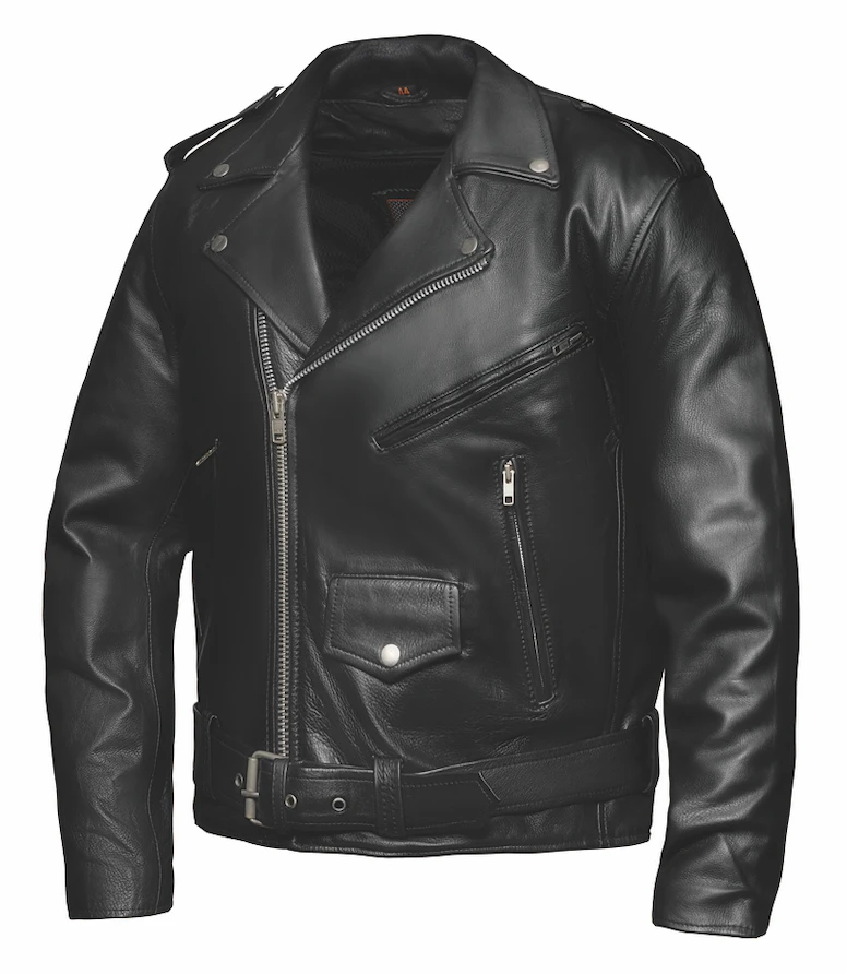 Classic Leather Motorcycle Jacket with Removable Belt | UNIK