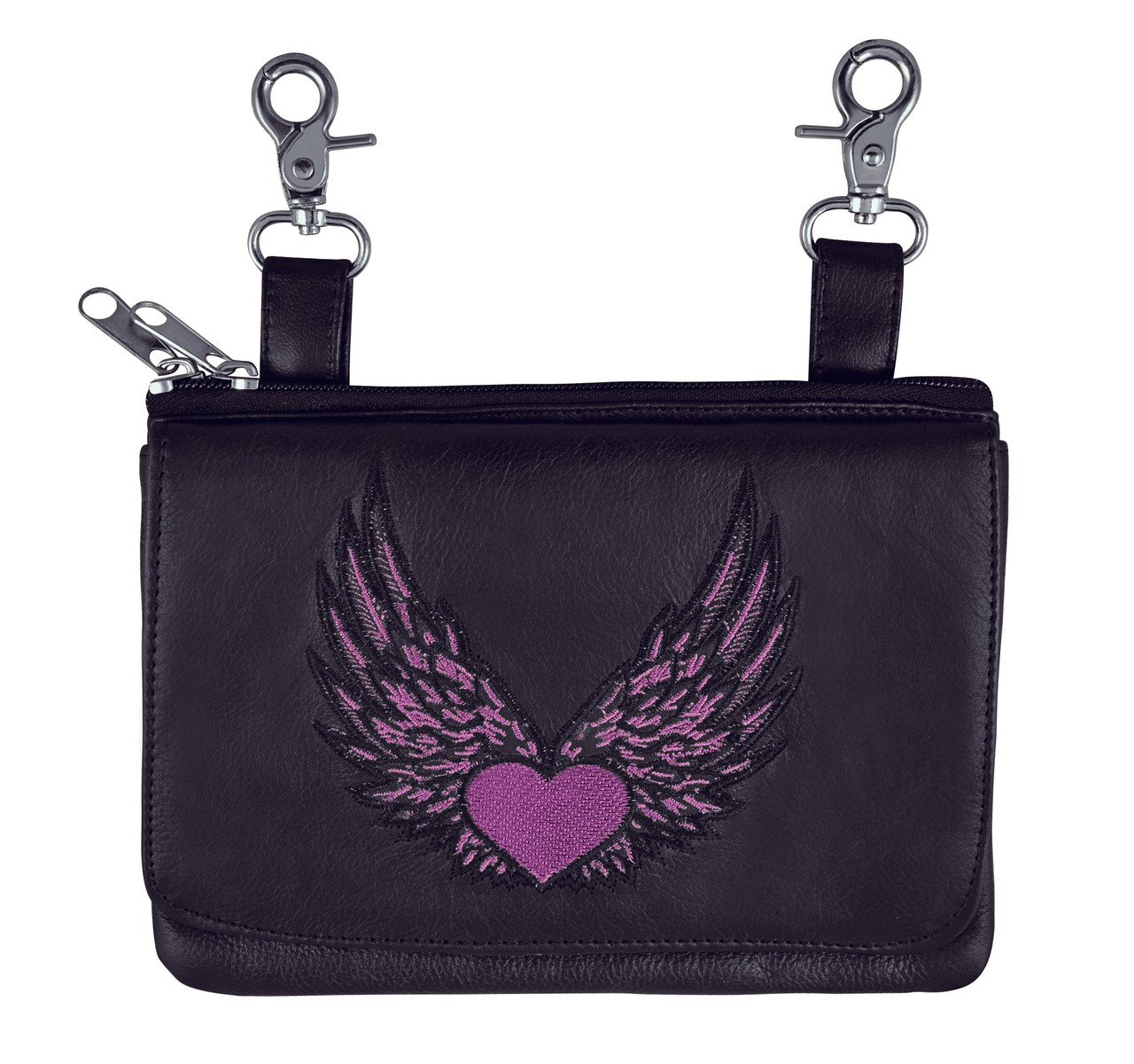 Winged Purple Heart Motorcycle Purse | Leather Bound NJ display picture 2