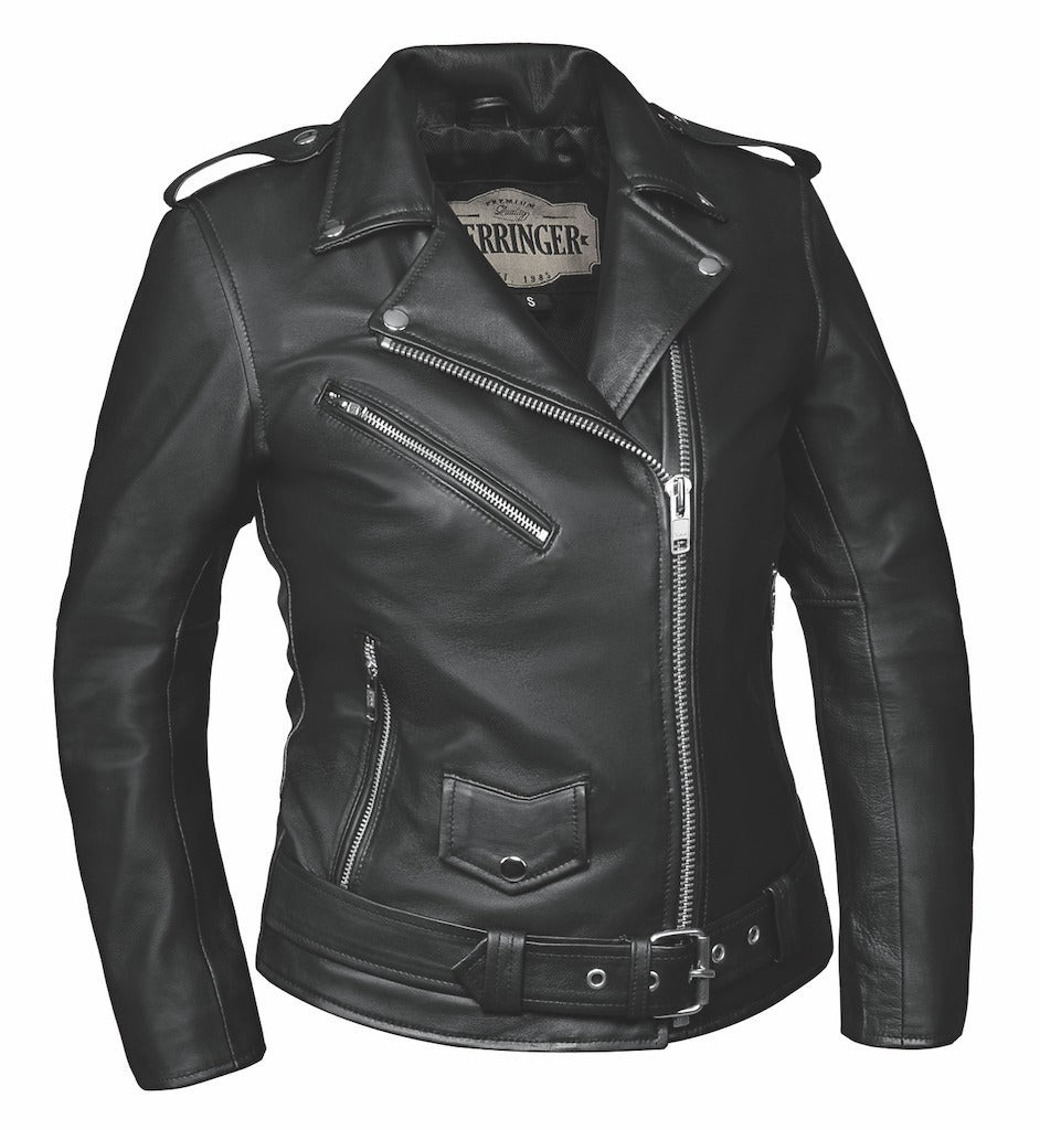 Ladies Lightweight Lambskin Motorcycle Jacket