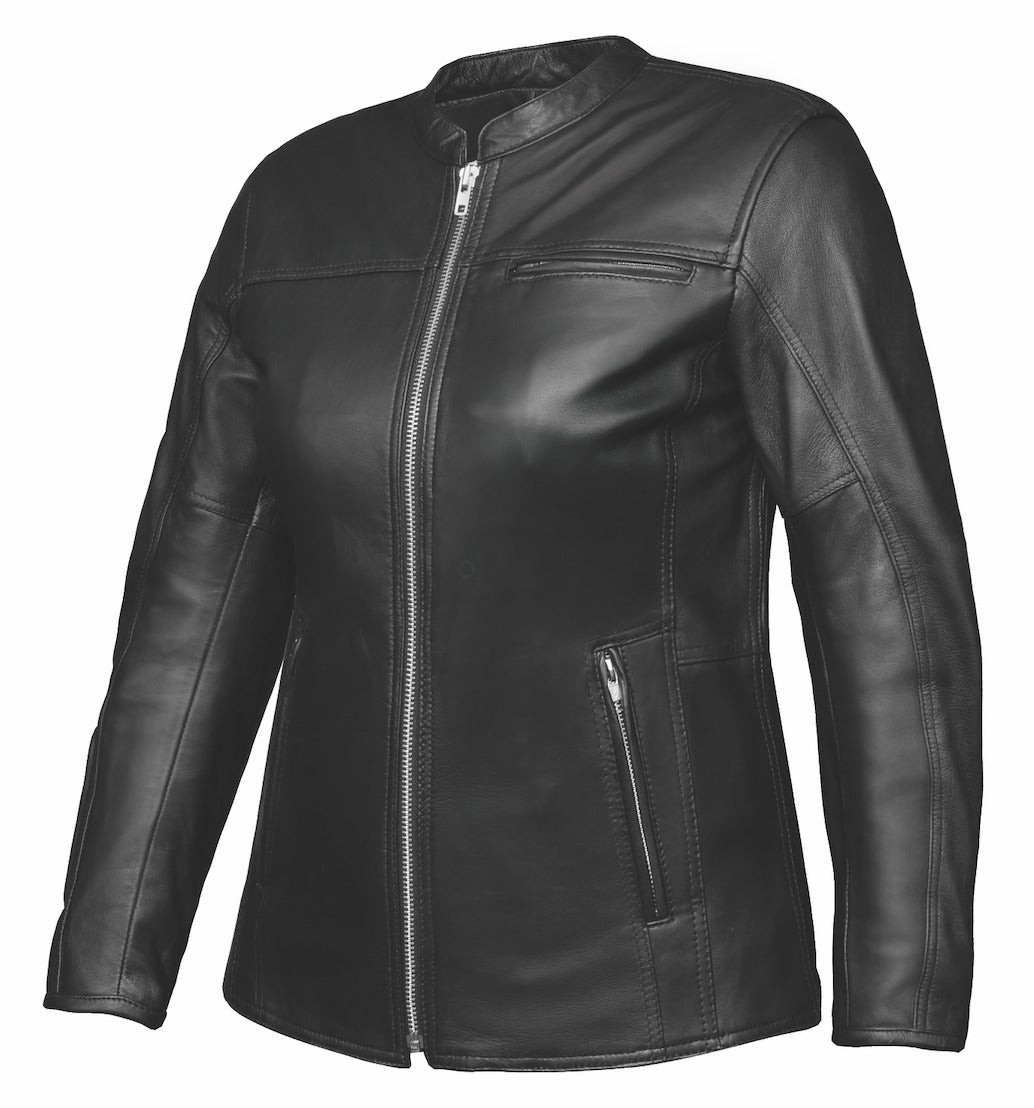 Women's Lightweight Leather Moto Jacket - Main Image