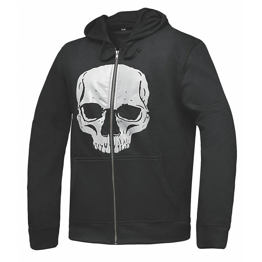 Reflective Skull Zip-Up Biker Hoodie | Unik | Leather Bound NJ
