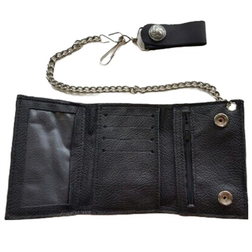Buffalo Nickel Snap Leather Chain Wallet | USA Made | Leather Bound NJ