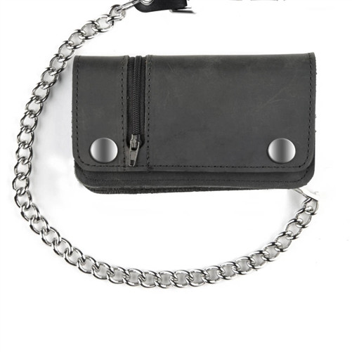 こ　lad musician 17aw wallet chain ブラック Chain Wallet Trifold Black Leather | AMiGAZ Attitude Approved