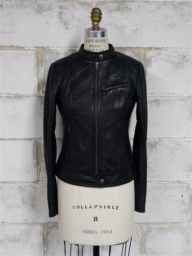 Whet Blu Women's Lambskin Racer Jacket | Women's Leather Moto Jacket