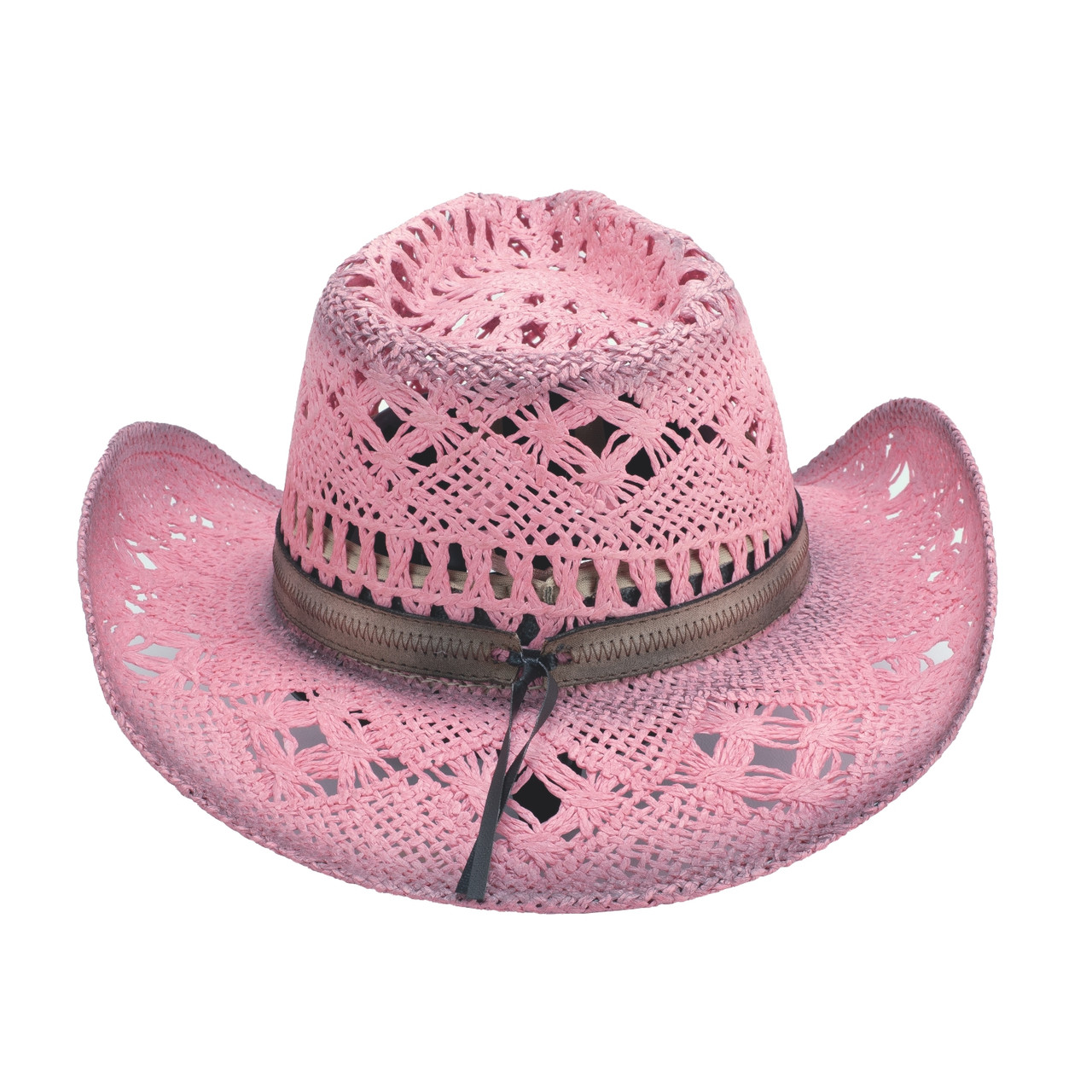 Rhinestone Pink Straw Western Hat – Bullhide Ladies Cowboy Hat display picture 2