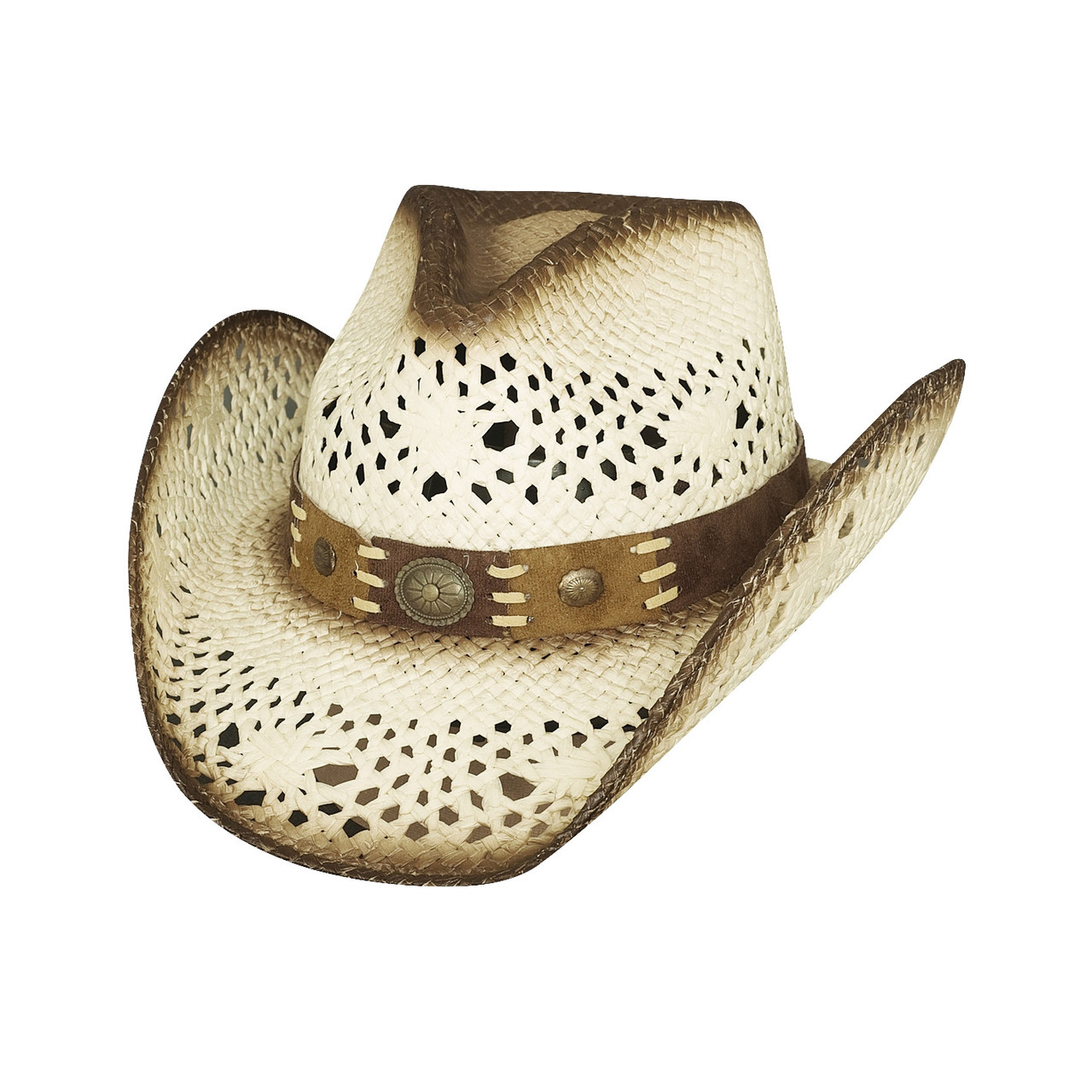 Pure Country Vented Straw Western Hat | Bullhide | Leather 