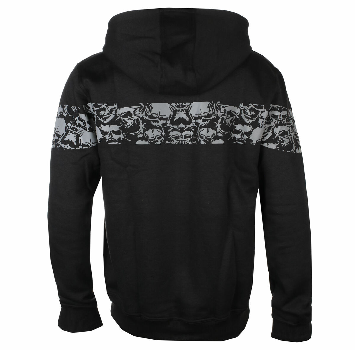 Reflective Skulls Zip-Up Biker Hoodie | High Visibility Motorcycle
