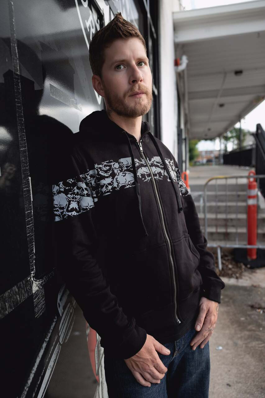 Reflective Skulls Zip-Up Biker Hoodie | High Visibility Motorcycle