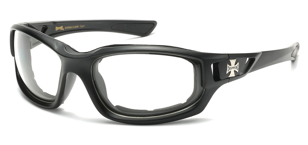 Wide Lens Padded Clear Biker Glasses – Motorcycle Eye  display picture 3
