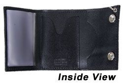 Iron Cross Skull Leather Chain Wallet | USA Made Biker Wallet
