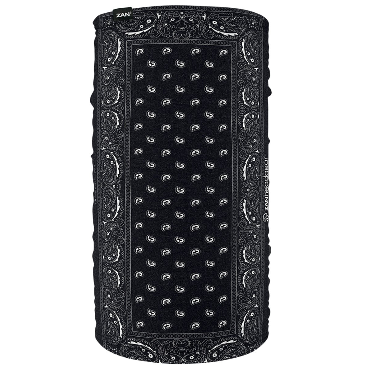 Black Paisley Bandanna Fleece Neck Gaiter Mask | Windproof
