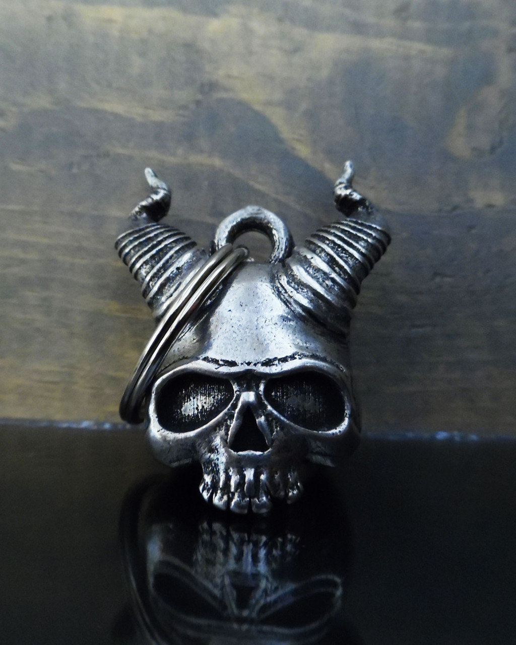 Hell Skull Motorcycle Guardian Bell - USA Made - Leather Bound NJ