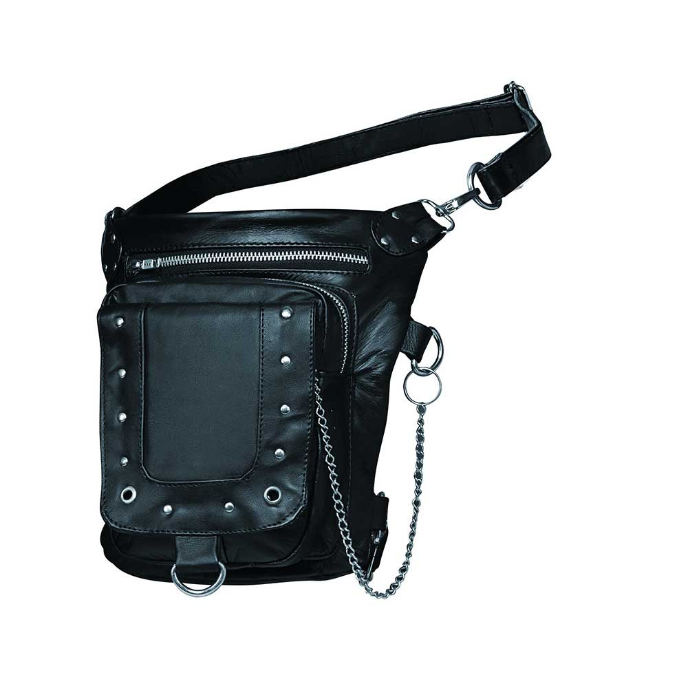Biker Leather Thigh Leg Bag - Main Image