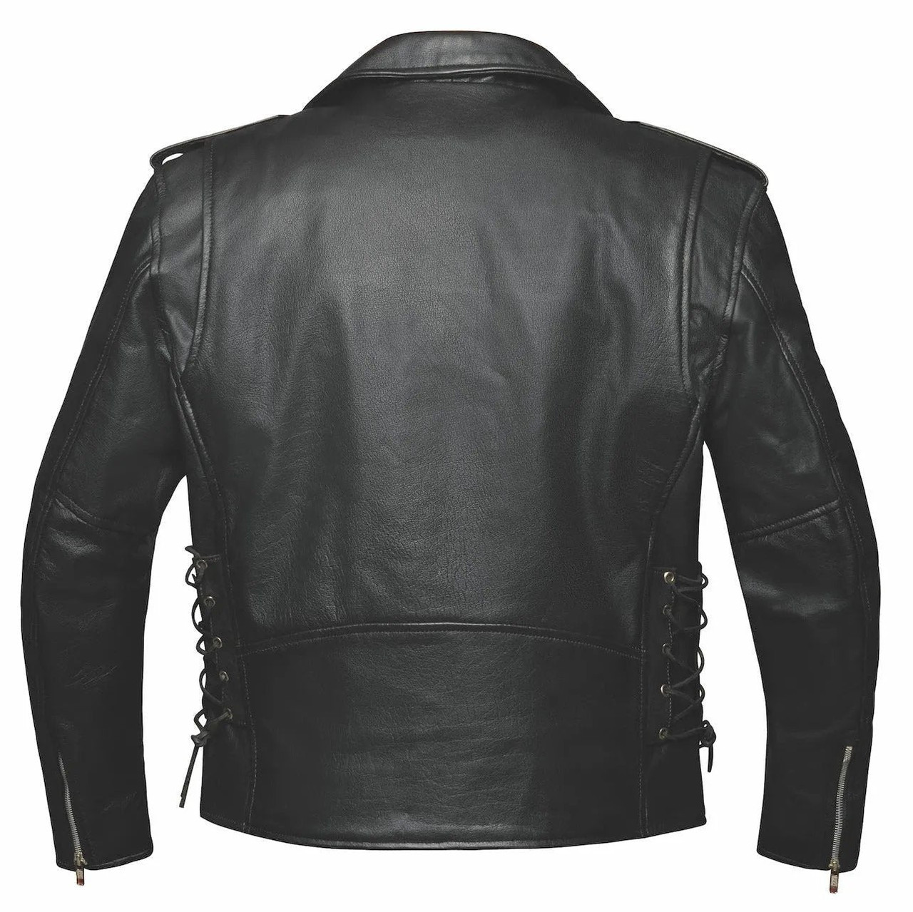 Men's UNIK Leather Biker Jacket – Side-Lace Classic Motorcycle Jacket