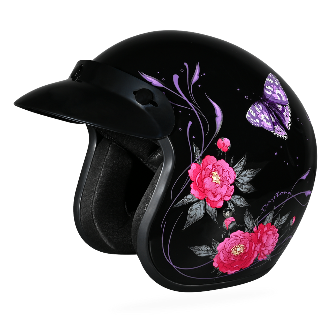 3 4 motorcycle helmets for women DOT Approved Daytona Cruiser Open Face Motorcycle Helmet - Men, Women & Youth - With Visor & Graphics