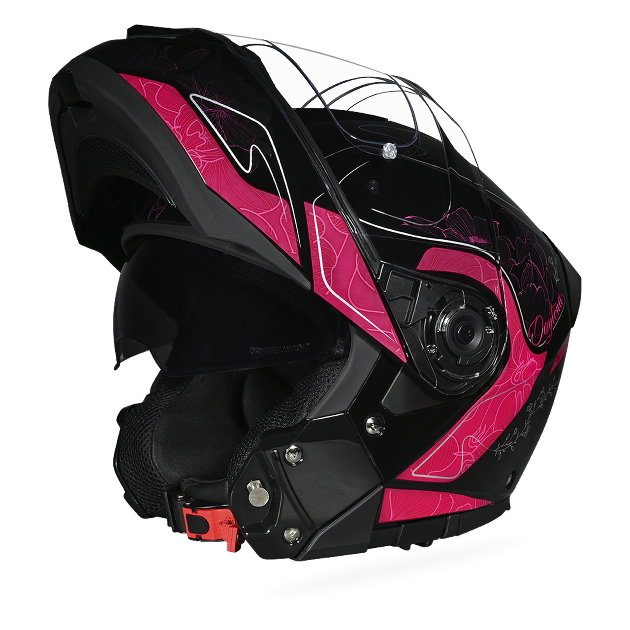 セキュリティ・セーフティ Shion Helmet Women's Ladies Jet Helmet Daytona Ladies Floral Modular Helmet – Women's DOT Motorcycle Helmet