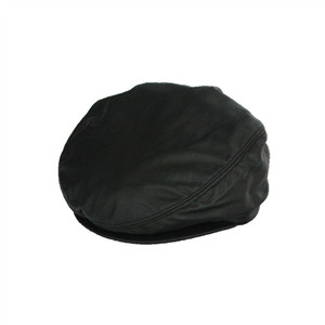 Henschel Men's Black Leather Ivy Cap Hat, Chadbourn Henschel Men's Black Leather Ivy Cap Hat, Chadbourn