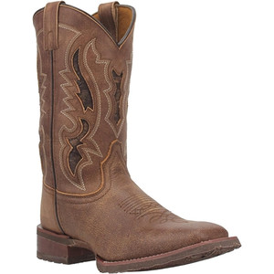 Laredo brown leather cowboy boots front view – round toe, 11" shaft, classic Western design Laredo brown leather cowboy boots front view – round toe, 11" shaft, classic Western design