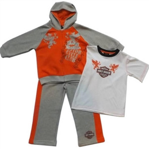 Harley-Davidson Boys 3-Piece Outfit - T-Shirt, Hoodie, Sweat Pants Harley-Davidson Boys 3-Piece Outfit - T-Shirt, Hoodie, Sweat Pants