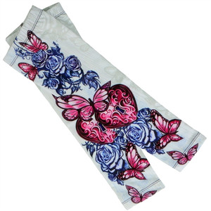 Hot Leathers Biker Protective Arm Guards, Rose Butterfly Hot Leathers Biker Protective Arm Guards, Rose Butterfly