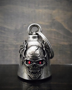 Bravo Motorcycle Guardian Bells: Diamond Batwing Skull Bravo Motorcycle Guardian Bells: Diamond Batwing Skull