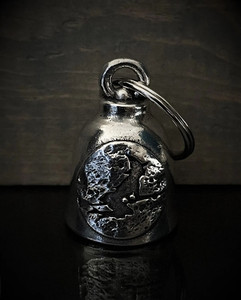 Witches Ride Too Motorcycle Bell – front view featuring intricate witch-themed design, crafted from lead-free pewter Witches Ride Too Motorcycle Bell – front view featuring intricate witch-themed design, crafted from lead-free pewter
