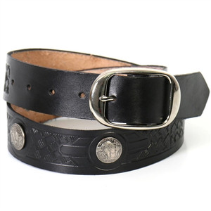 Genuine Leather Buffalo Nickel Belt: American Made Genuine Leather Buffalo Nickel Belt: American Made