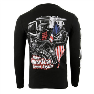 Men's Biker Long Sleeve Shirts: Trump Clinton MAGA Men's Biker Long Sleeve Shirts: Trump Clinton MAGA