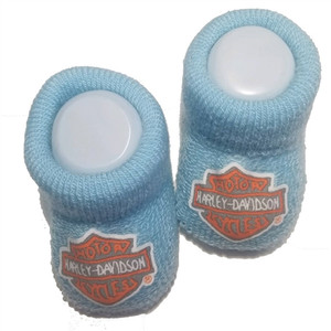 Harley-Davidson Baby Clothes: Blue Booties Harley-Davidson Baby Clothes: Blue Booties