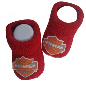 Harley-Davidson Baby Clothes: Red Booties Harley-Davidson Baby Clothes: Red Booties
