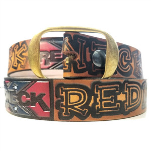 Redneck Rebel Embossed Leather Belt, Cowhide, USA Made Redneck Rebel Embossed Leather Belt, Cowhide, USA Made